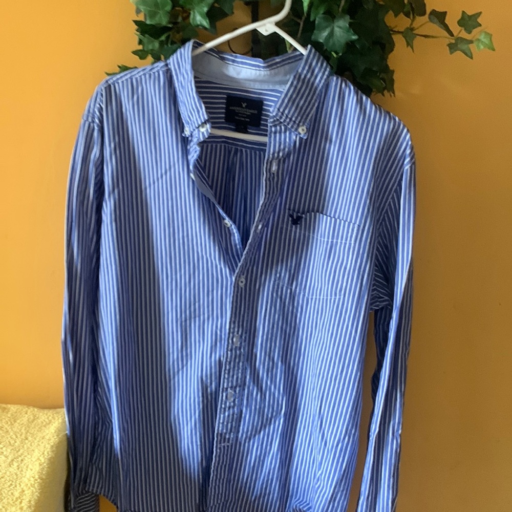 AMERICAN Eagle Outfitters Men’s Shirt size L/G color Blue/White